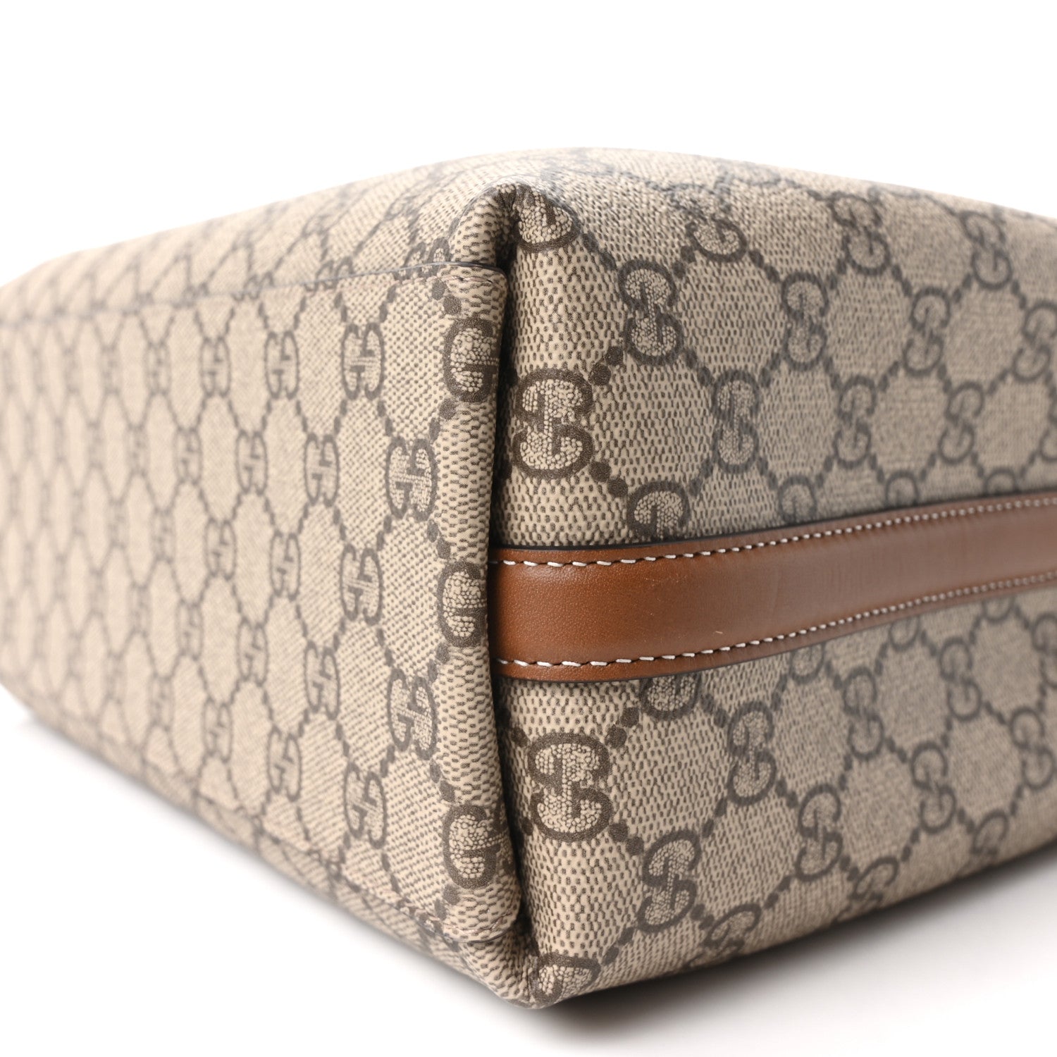 Gucci GG Supreme Monogram Emblem Medium Tote Bag Beige Dark Brown 10 of 10