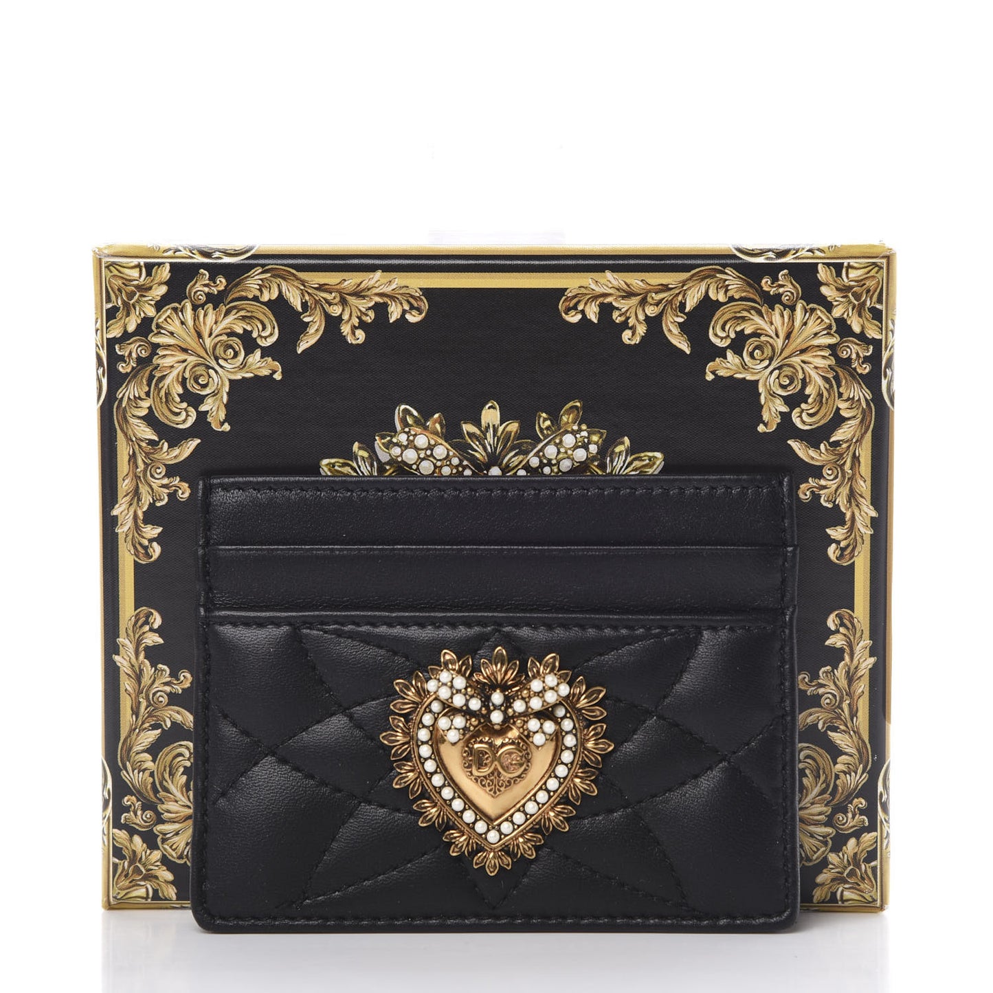 Nappa Matelasse Devotion Card Holder Black