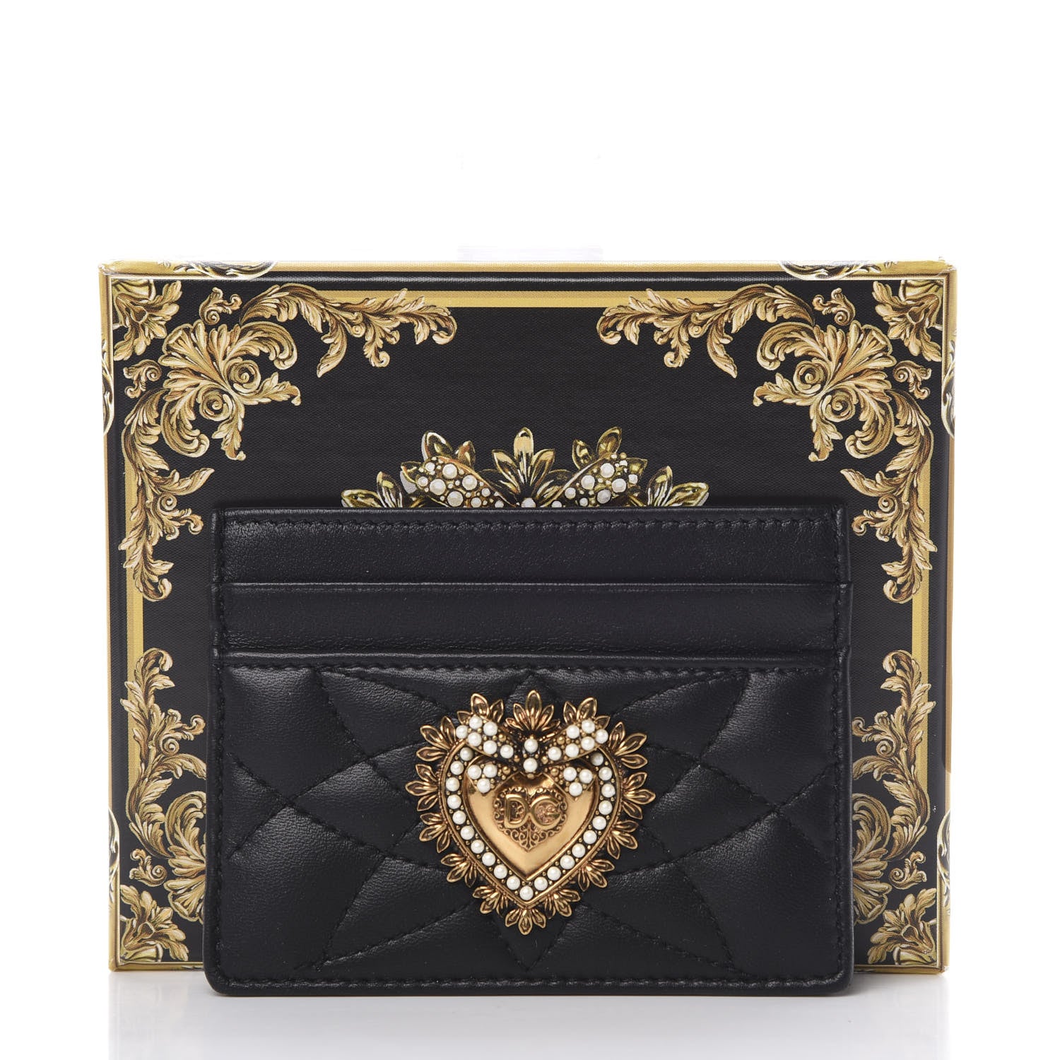 Dolce & Gabbana Nappa Matelasse Devotion Card Holder Black 6 of 6