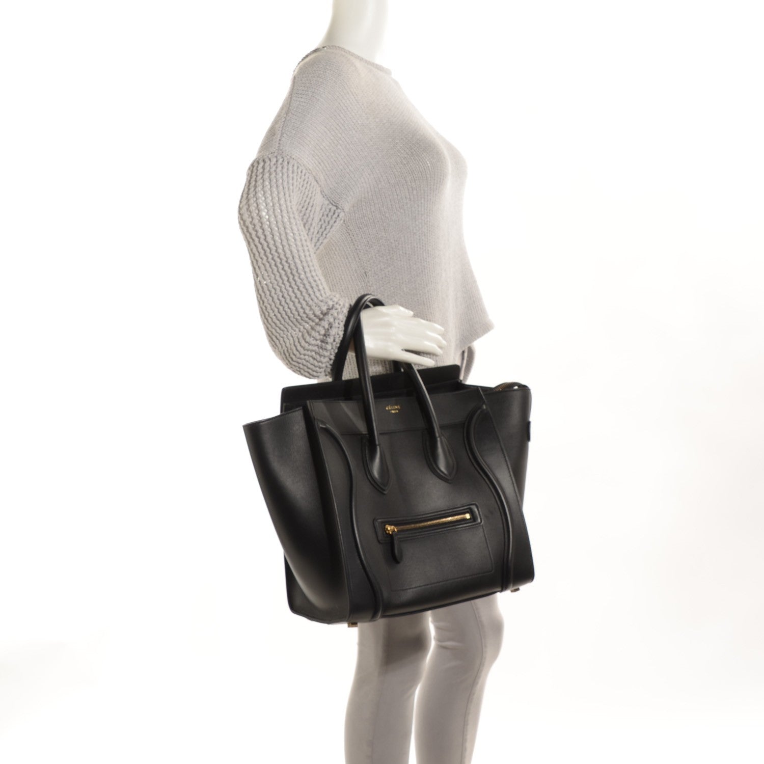 Celine Smooth Calfskin Mini Luggage Black 2 of 9