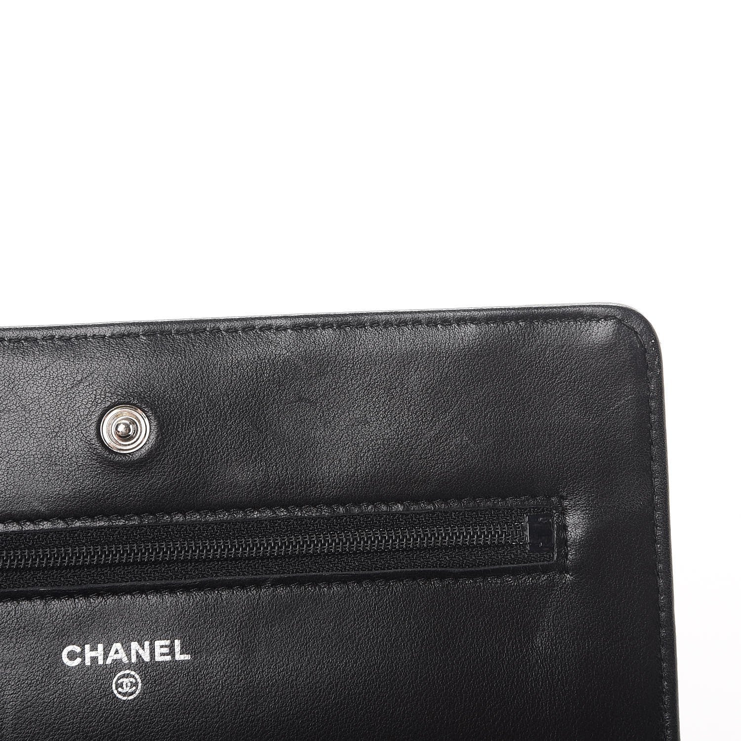 Chanel Lambskin Quilted Wallet On Chain WOC Black 12 of 15