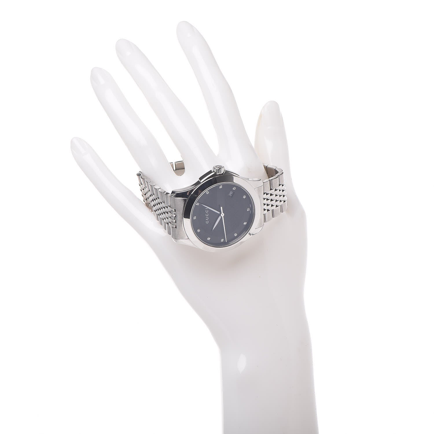 Gucci Stainless Steel Diamond 38mm G-Timeless Quartz Watch Black 2 of 11