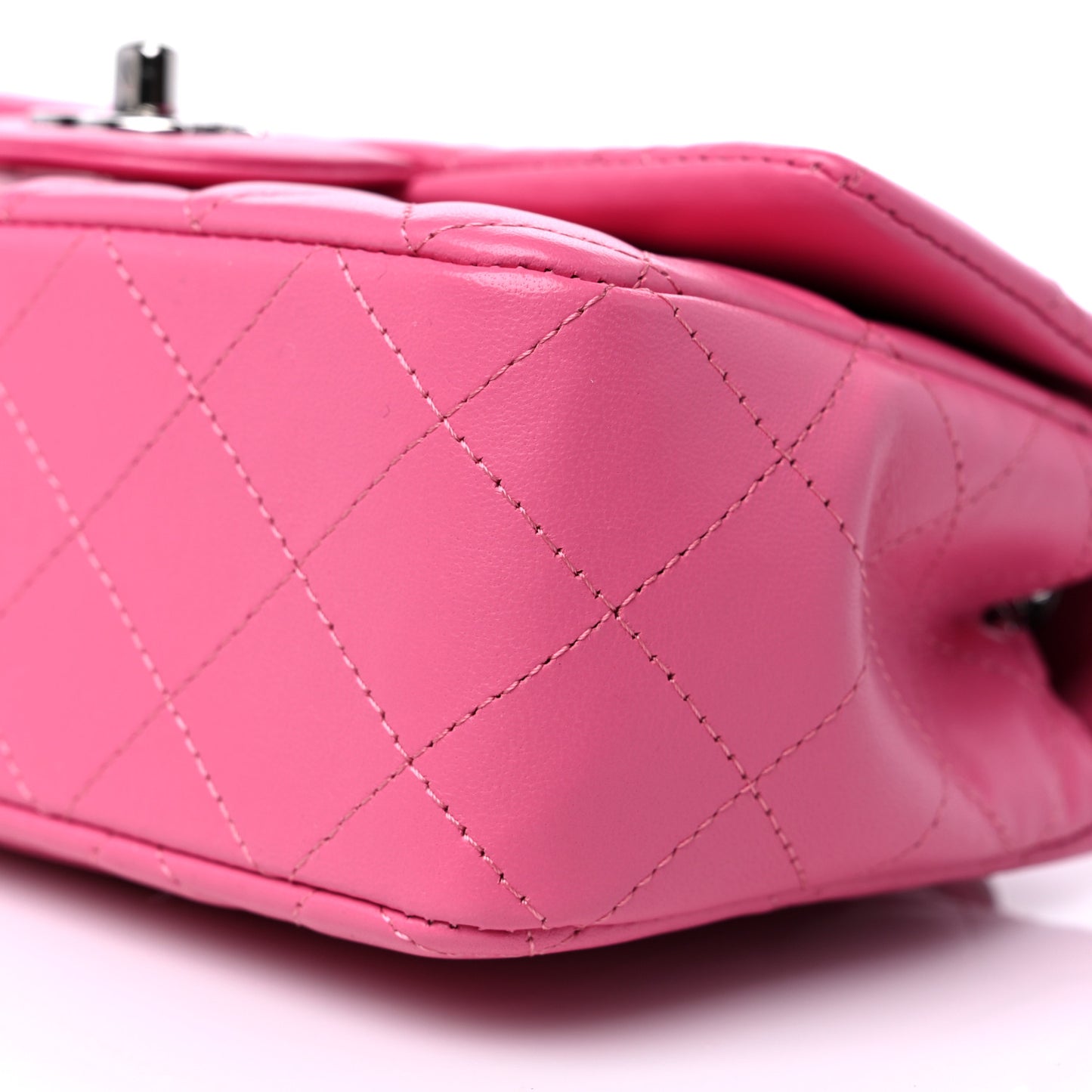 Lambskin Quilted Mini Rectangular Flap Pink