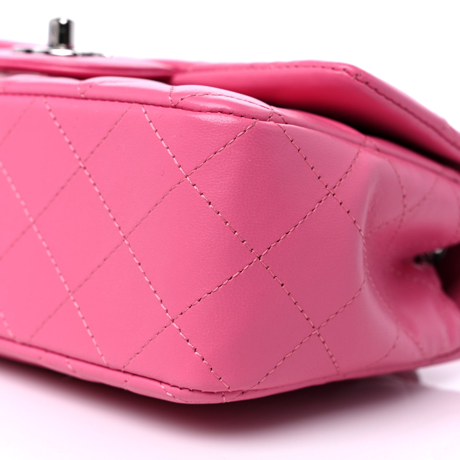 Chanel Lambskin Quilted Mini Rectangular Flap Pink 9 of 10
