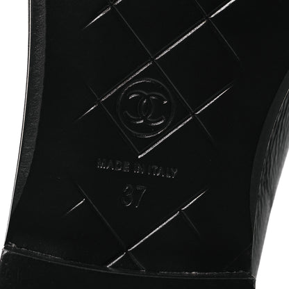 Chanel Crumpled Lambskin Quilted CC Turnlock Loafers 37 Black 8 of 11