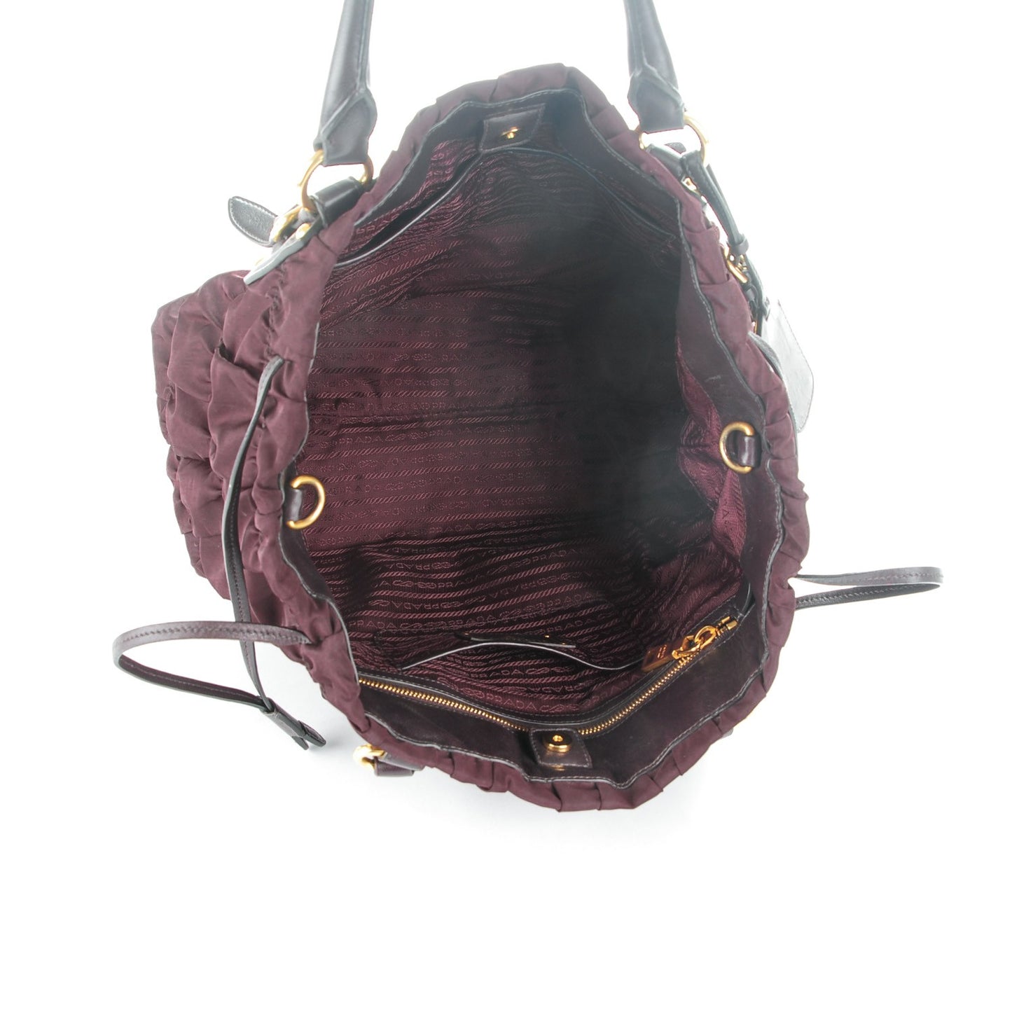 Tessuto Nylon Gaufre Tote Bordeaux