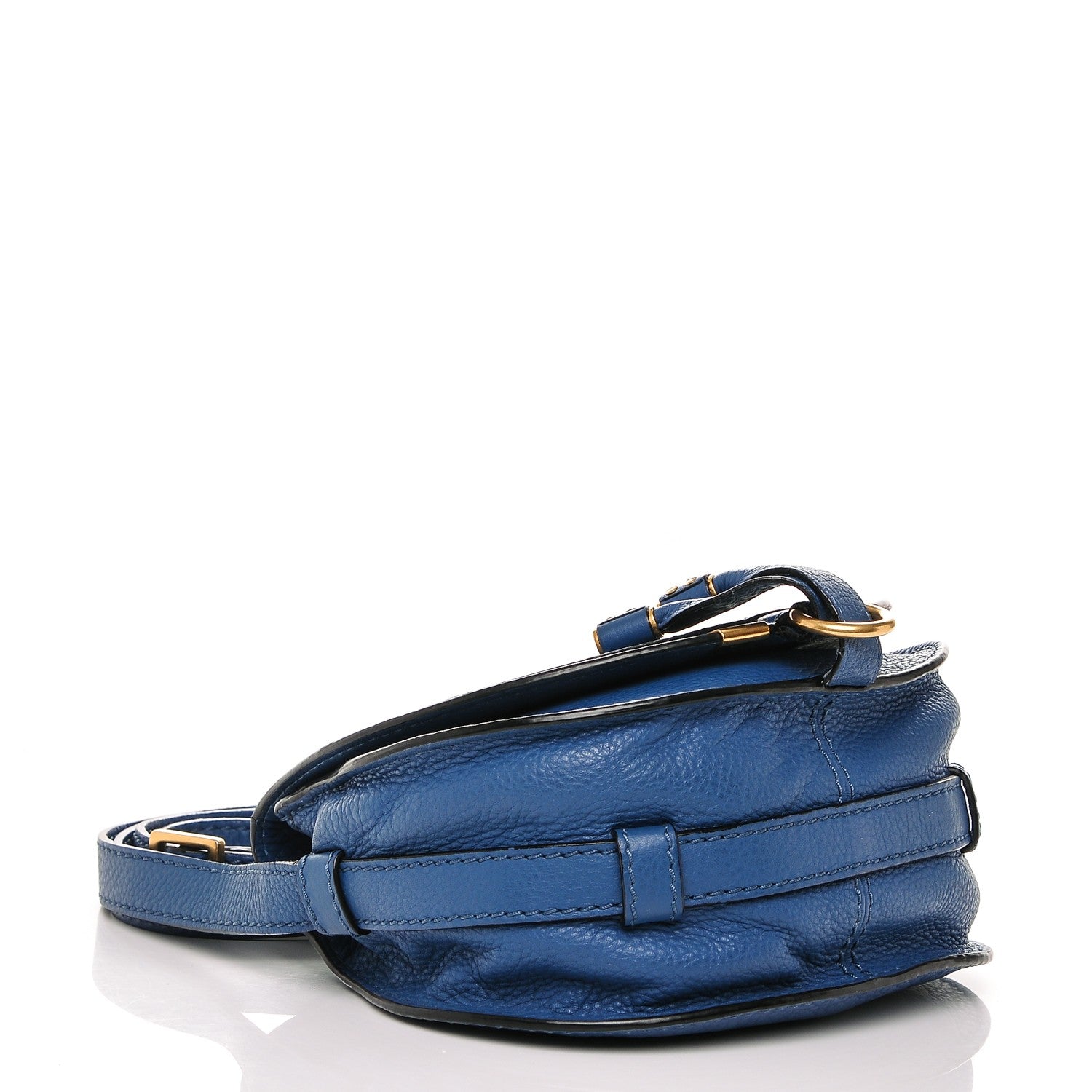 Chloe Calfskin Mini Marcie Round Crossbody Bag Factory Blue 4 of 6