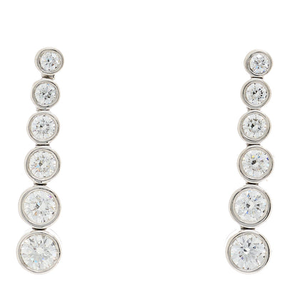 Tiffany Platinum Diamond Jazz Graduated Drop Earrings 1 of 5