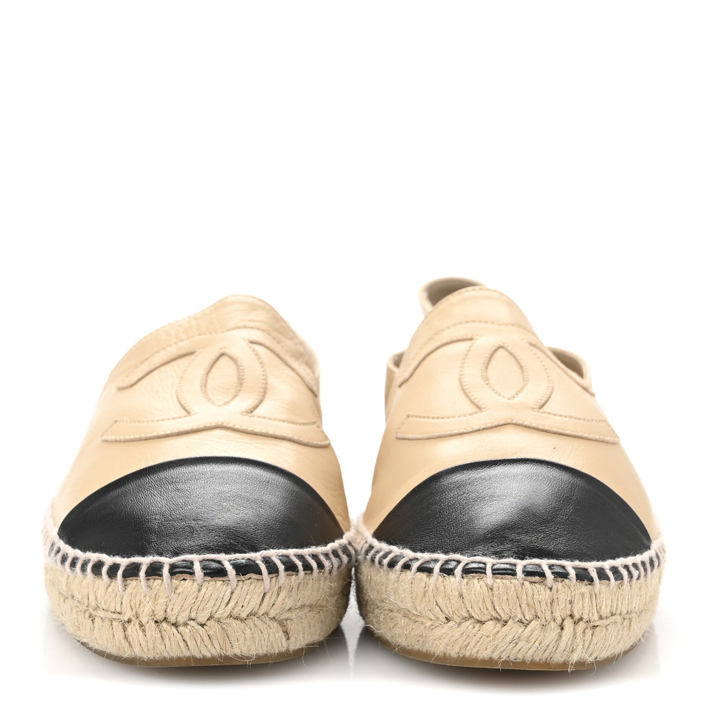 Lambskin CC Espadrilles 41 Beige Black