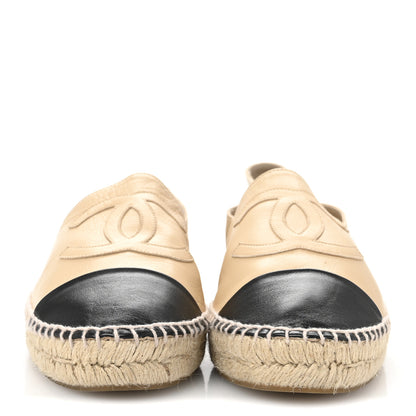 Chanel Lambskin CC Espadrilles 41 Beige Black 3 of 12