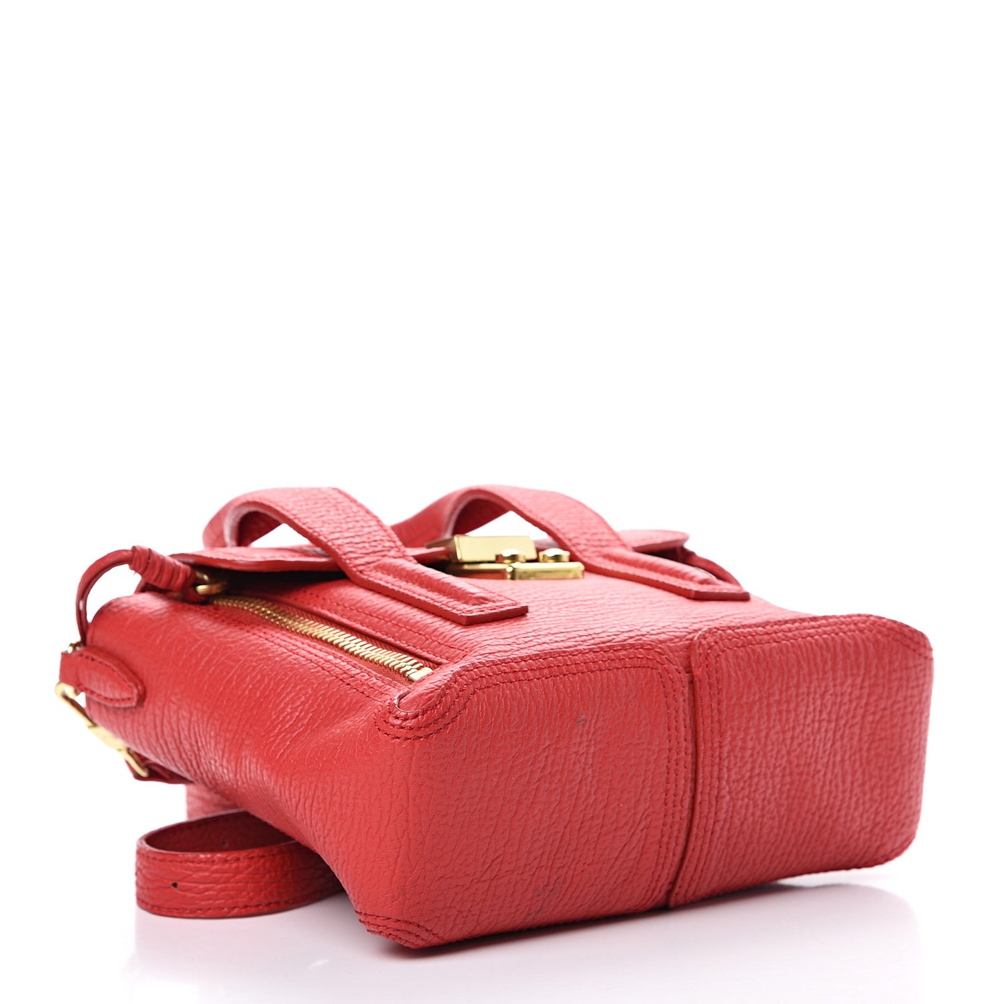 3.1 Textured Calfskin Mini Pashli Satchel Red