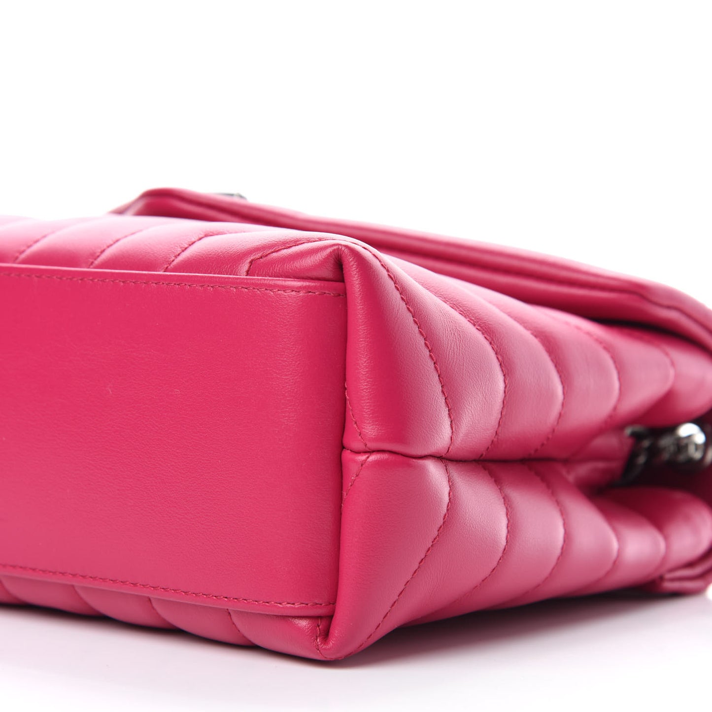 Calfskin Y Quilted Monogram Small Loulou Chain Satchel Fresh Fuchsia