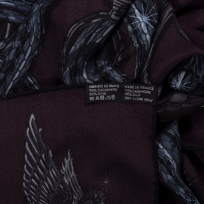 Hermes Cashmere Silk Caducee Rock Scarf 100 2 of 5