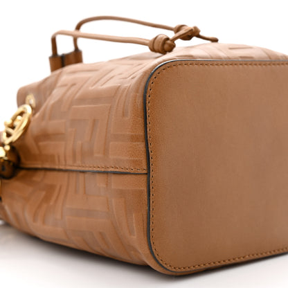 Fendi Vitello Cristallo Nature F is Fendi FF 1974 Embossed Mini Mon Tresor Bucket Bag Cuoio 9 of 10