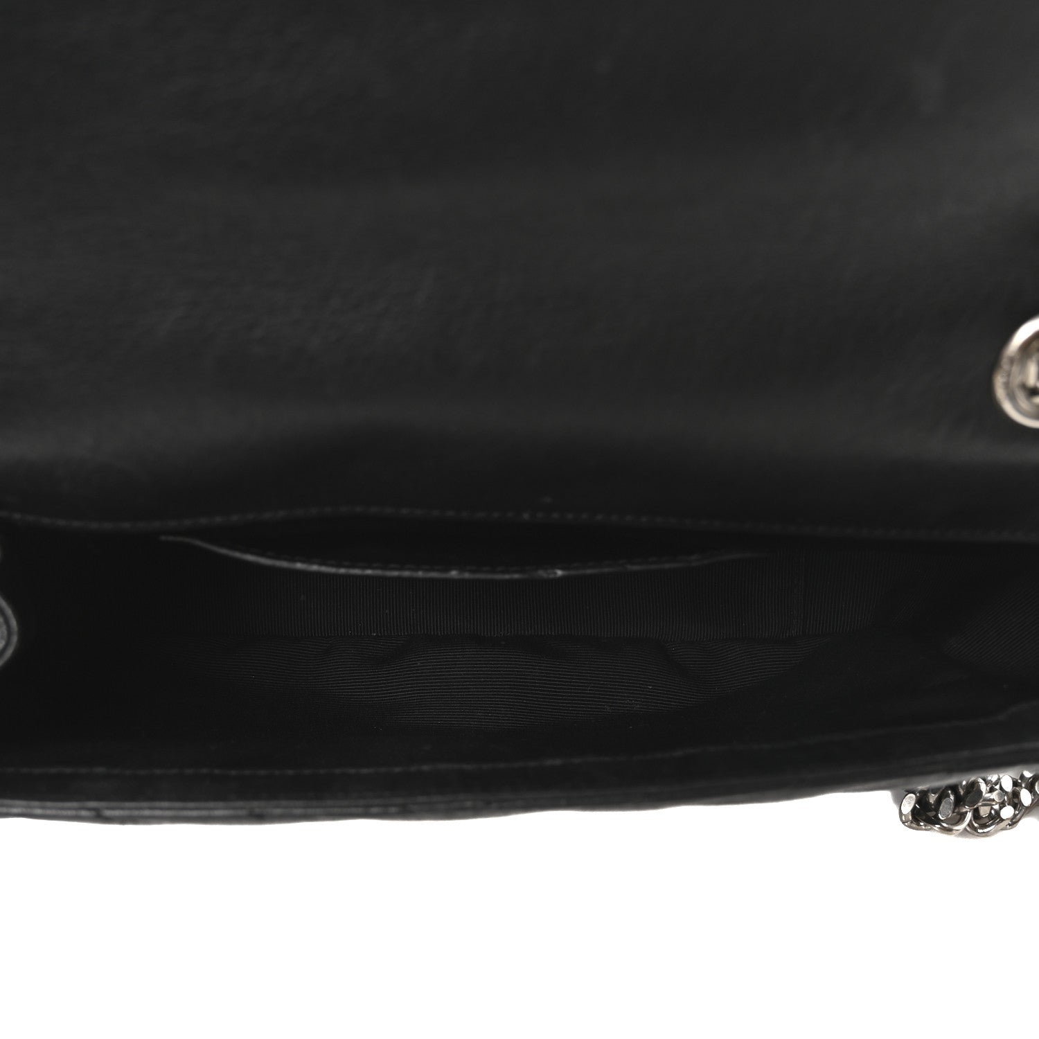 Saint Laurent Sheepskin Matelasse Medium Monogram College Punk Chain Satchel Black 5 of 10