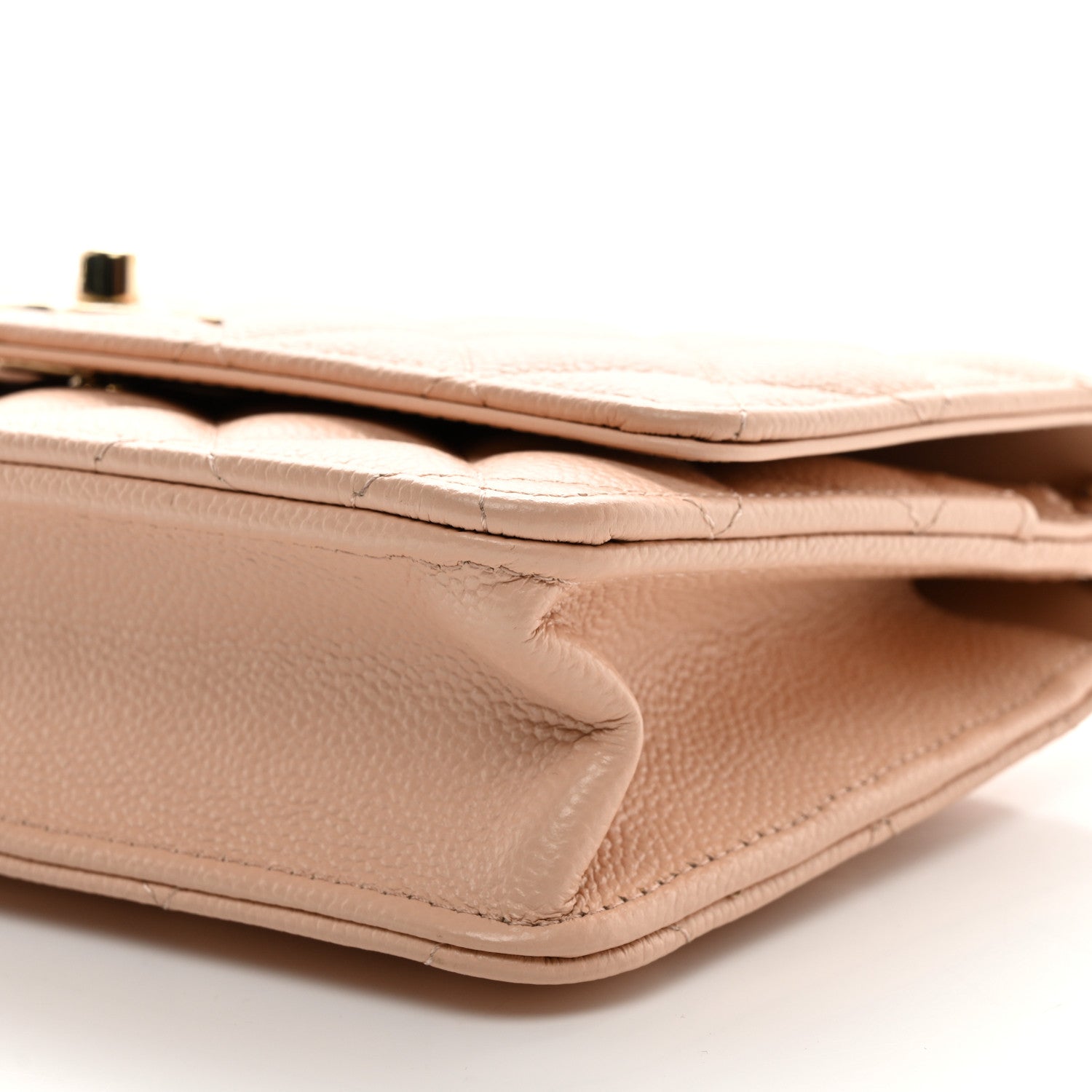 Chanel Caviar Quilted Bow Wallet On Chain WOC Light Beige 11 of 11