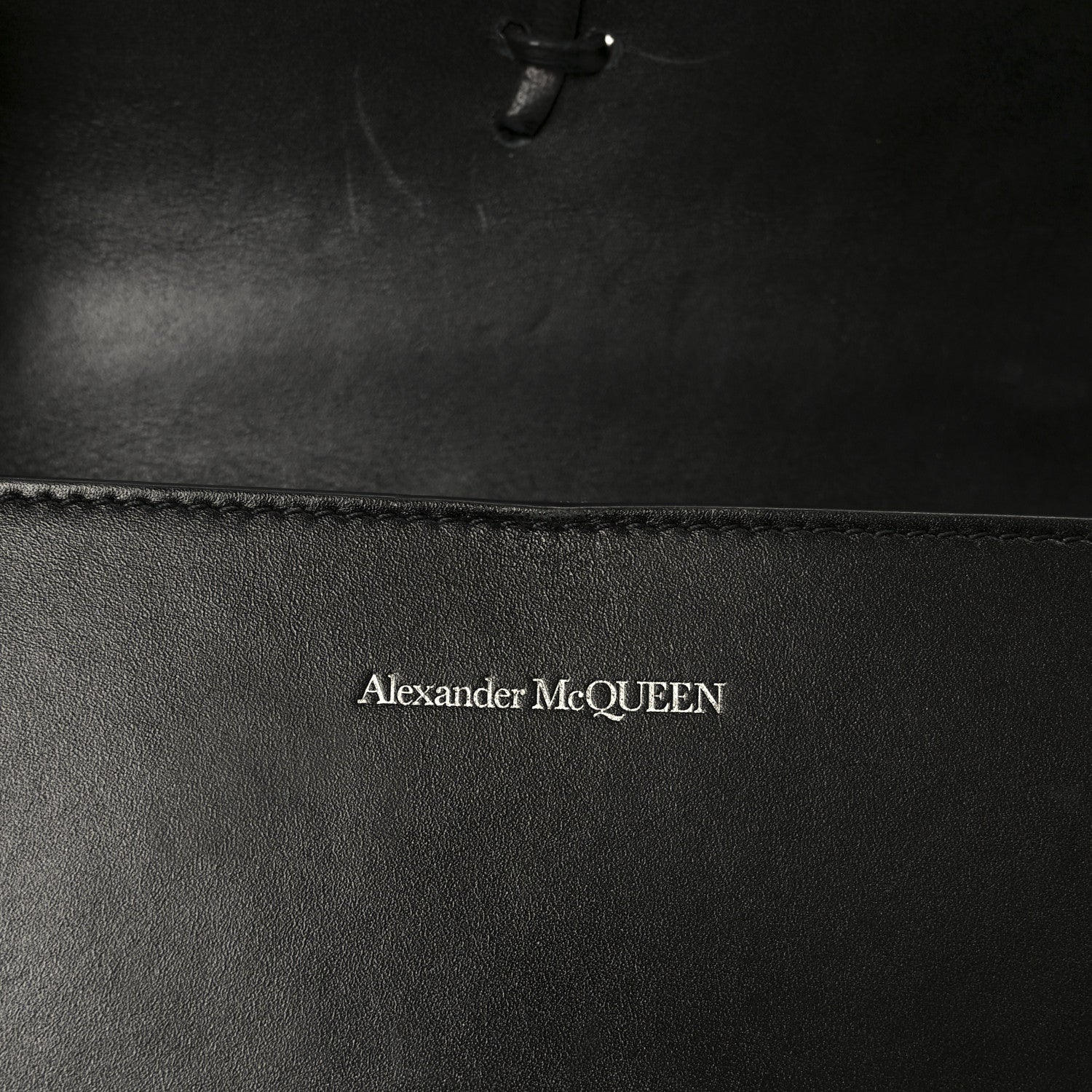 Alexander McQueen Calfskin Stitched Butterfly Jeweled Knuckle Satchel Black 6 of 11