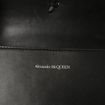 Alexander McQueen Calfskin Stitched Butterfly Jeweled Knuckle Satchel Black 6 of 11