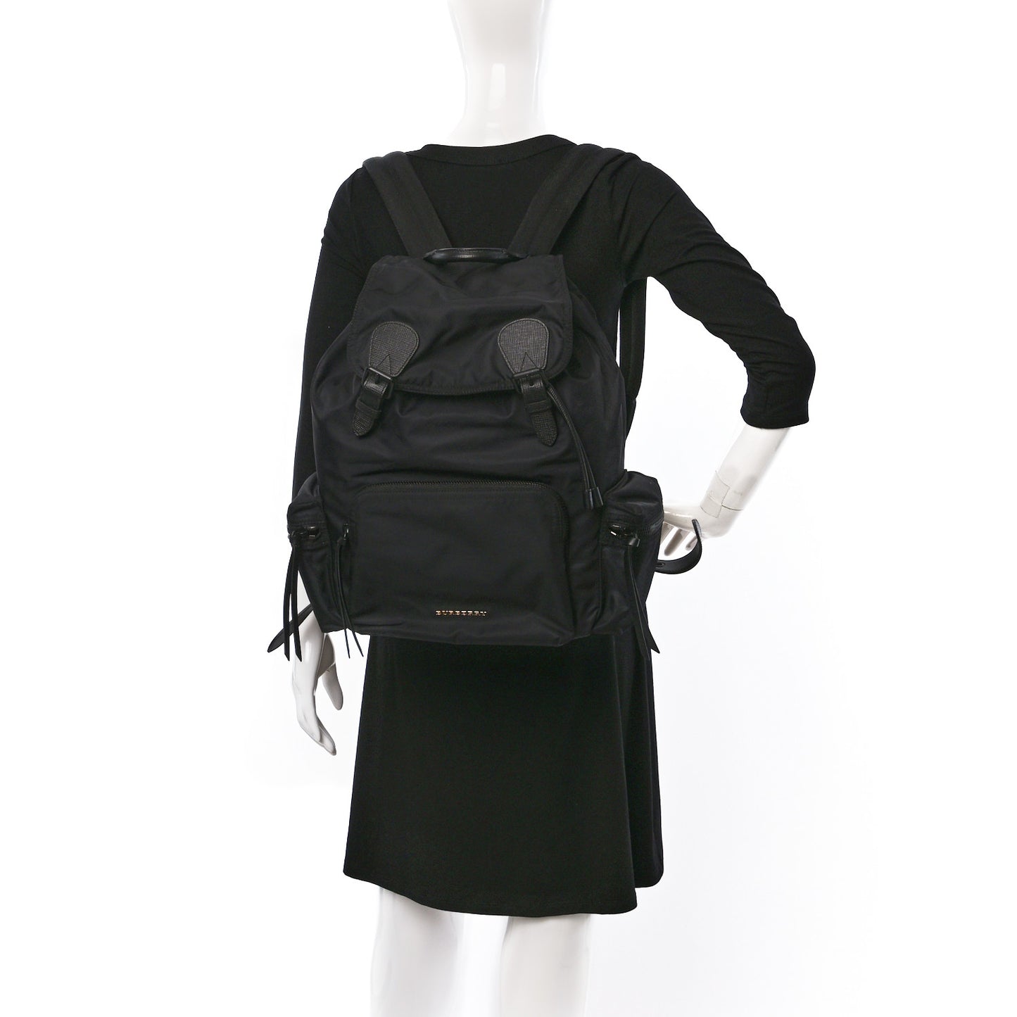 Technical Nylon Large Rucksack Backpack Black