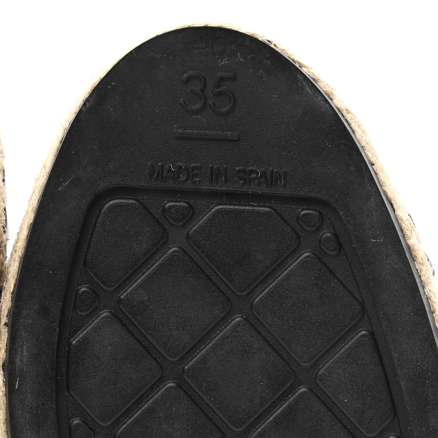 Chanel Lambskin Shiny Calfskin CC Espadrilles 35 Black Beige 6 of 9
