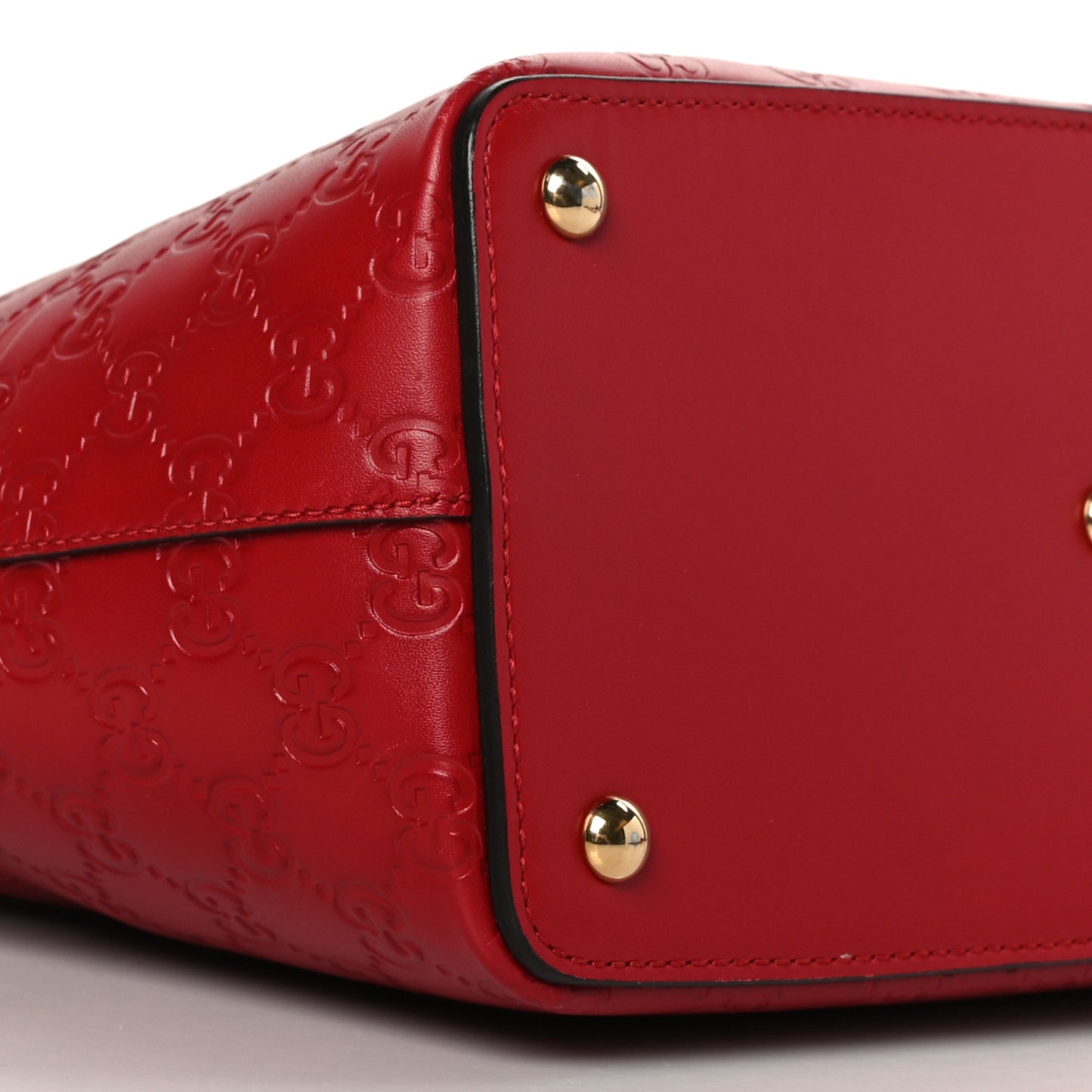 Guccissima Small Zippered Bucket Tote Hibiscus Red