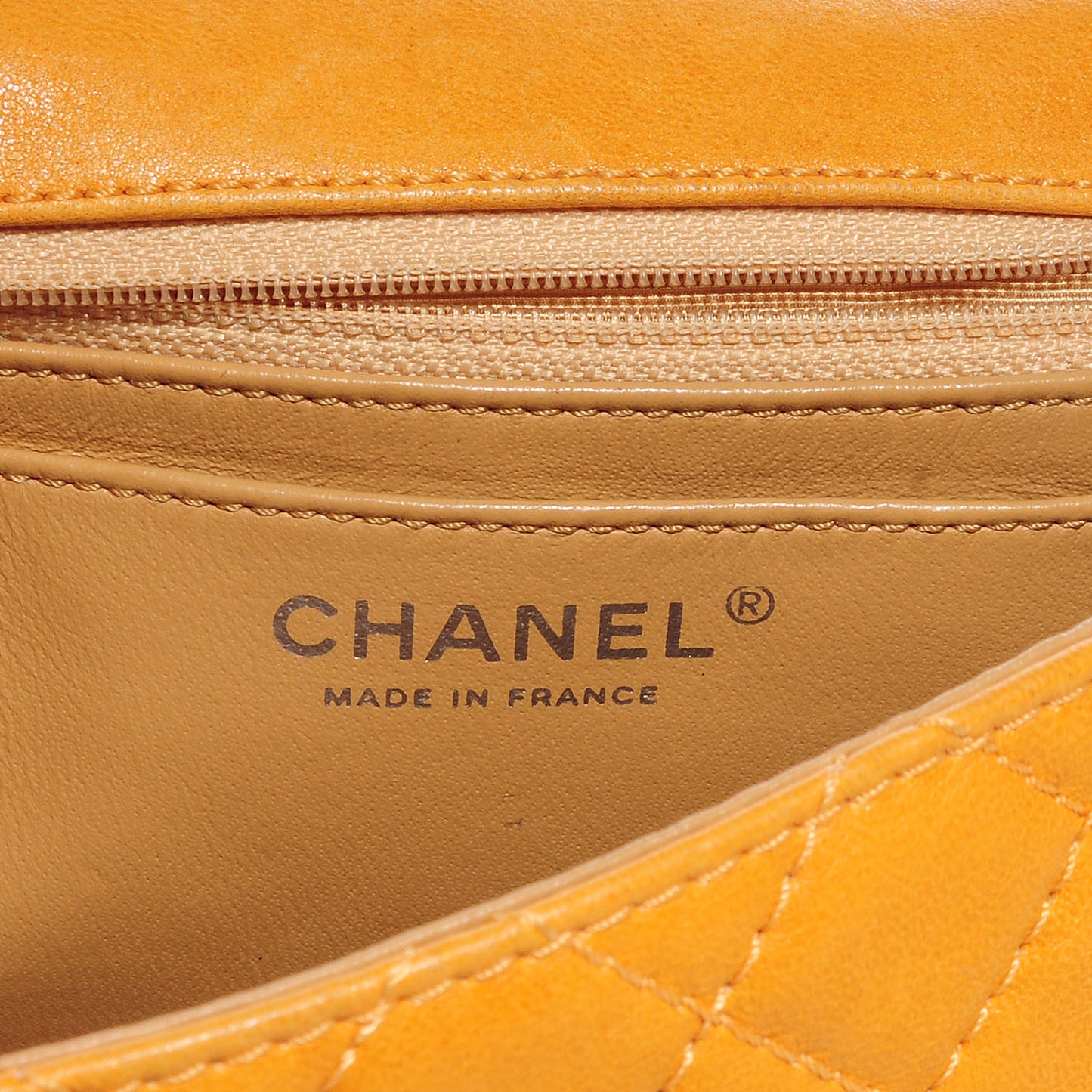 Glazed Lambskin Quilted Mini Bijoux Chain Square Flap Mango