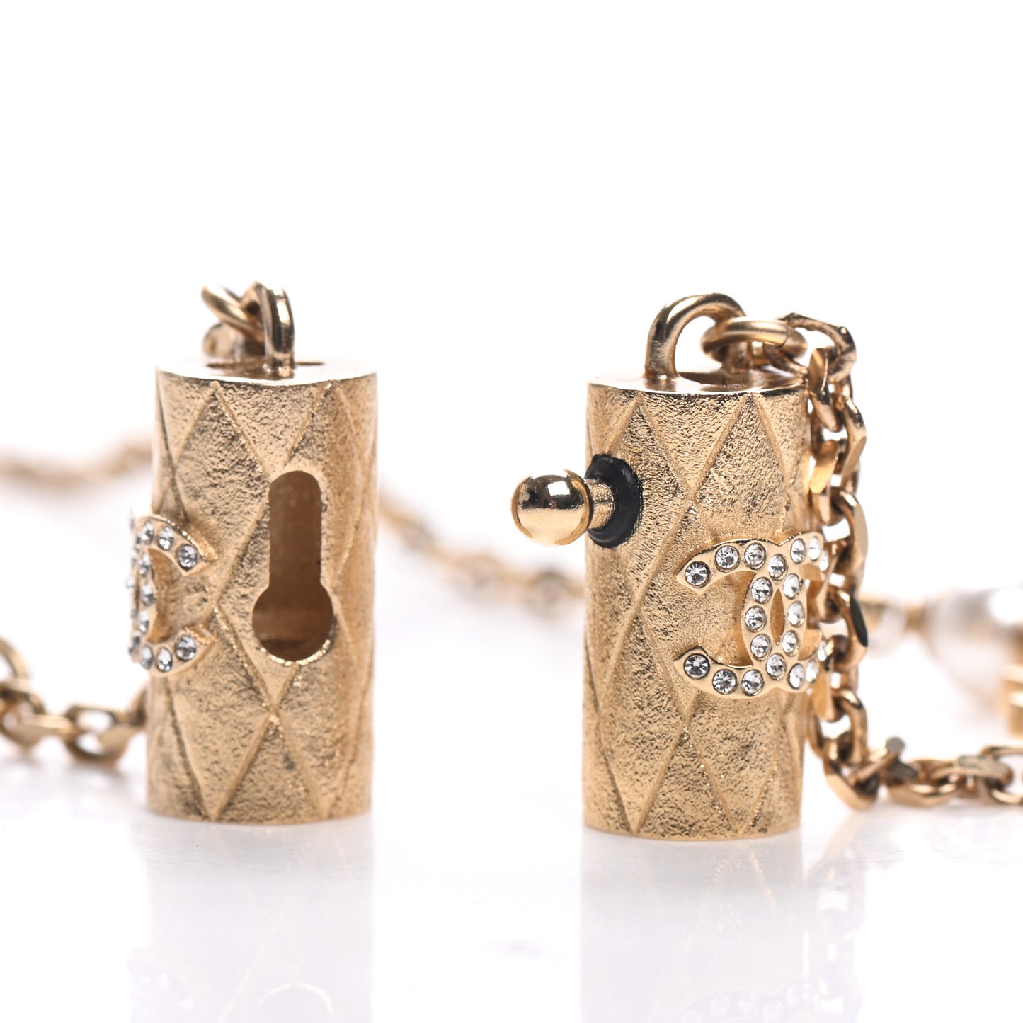 Crystal Pearl Airpod Necklace Gold