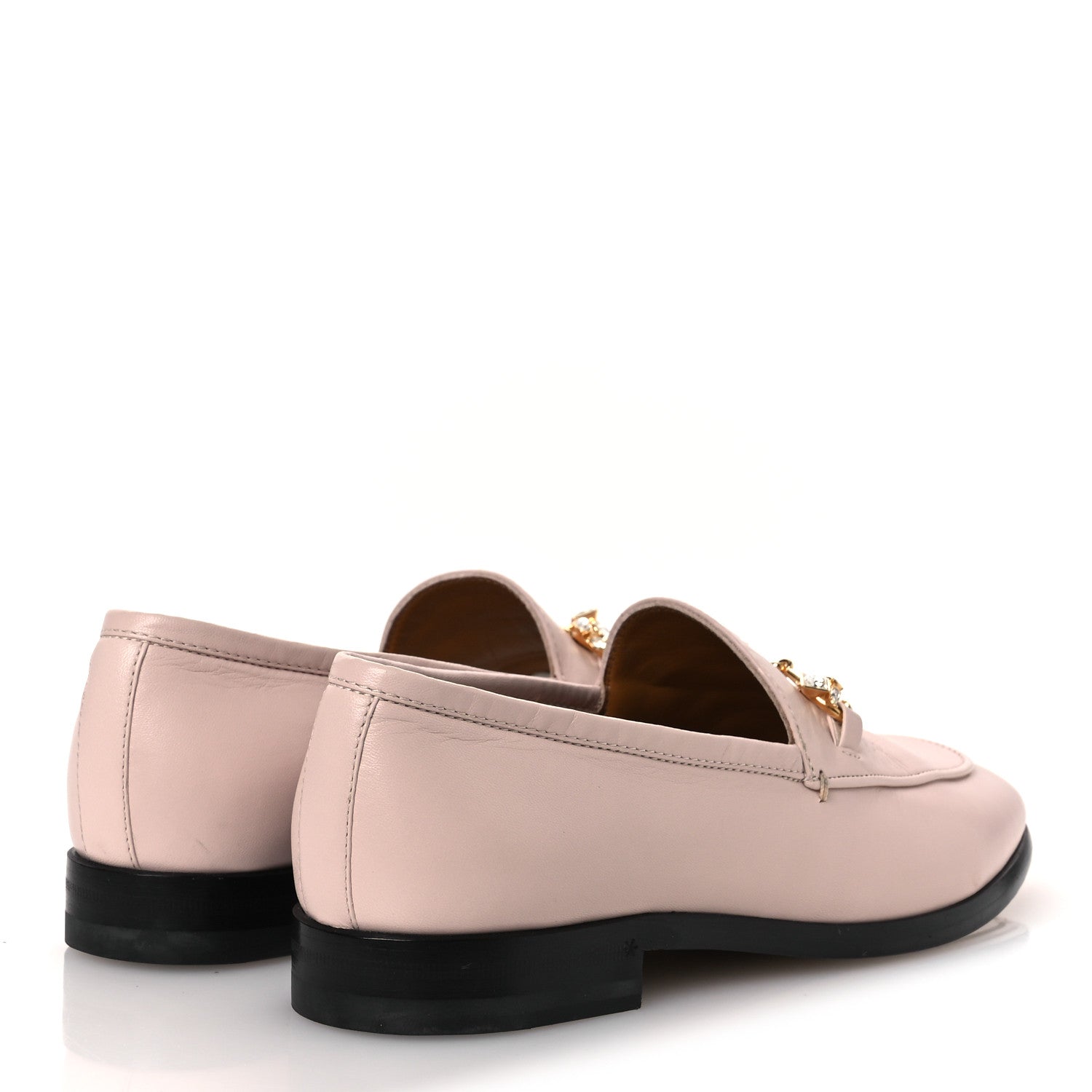 Gucci Malaga Kid Crystal Horsebit Womens Jordaan Loafers 37 Pink Hibiscus 5 of 14