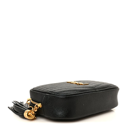 Saint Laurent Grain De Poudre Matelasse Monogram Mini Lou Camera Bag Black 4 of 10