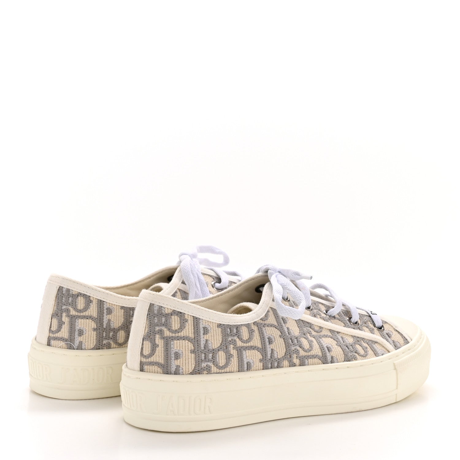 Christian Dior Canvas Oblique Walk'N'Dior Low Top Sneakers 36 Grey Stone 5 of 9
