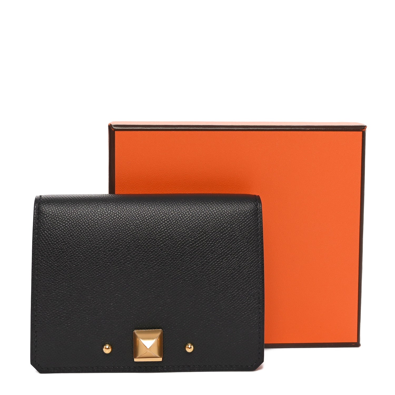 Hermes Madame Calfskin Medor Card Holder Black 9 of 9