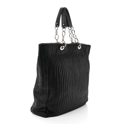 Christian Dior Lambskin Woven Dior Soft Shopping Tote Black 3 of 13