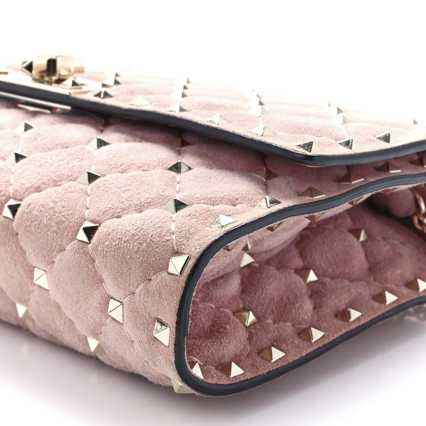 Suede Rockstud Spike Wallet on Chain Loto