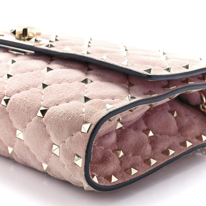 Valentino Garavani Suede Rockstud Spike Wallet on Chain Loto 12 of 12