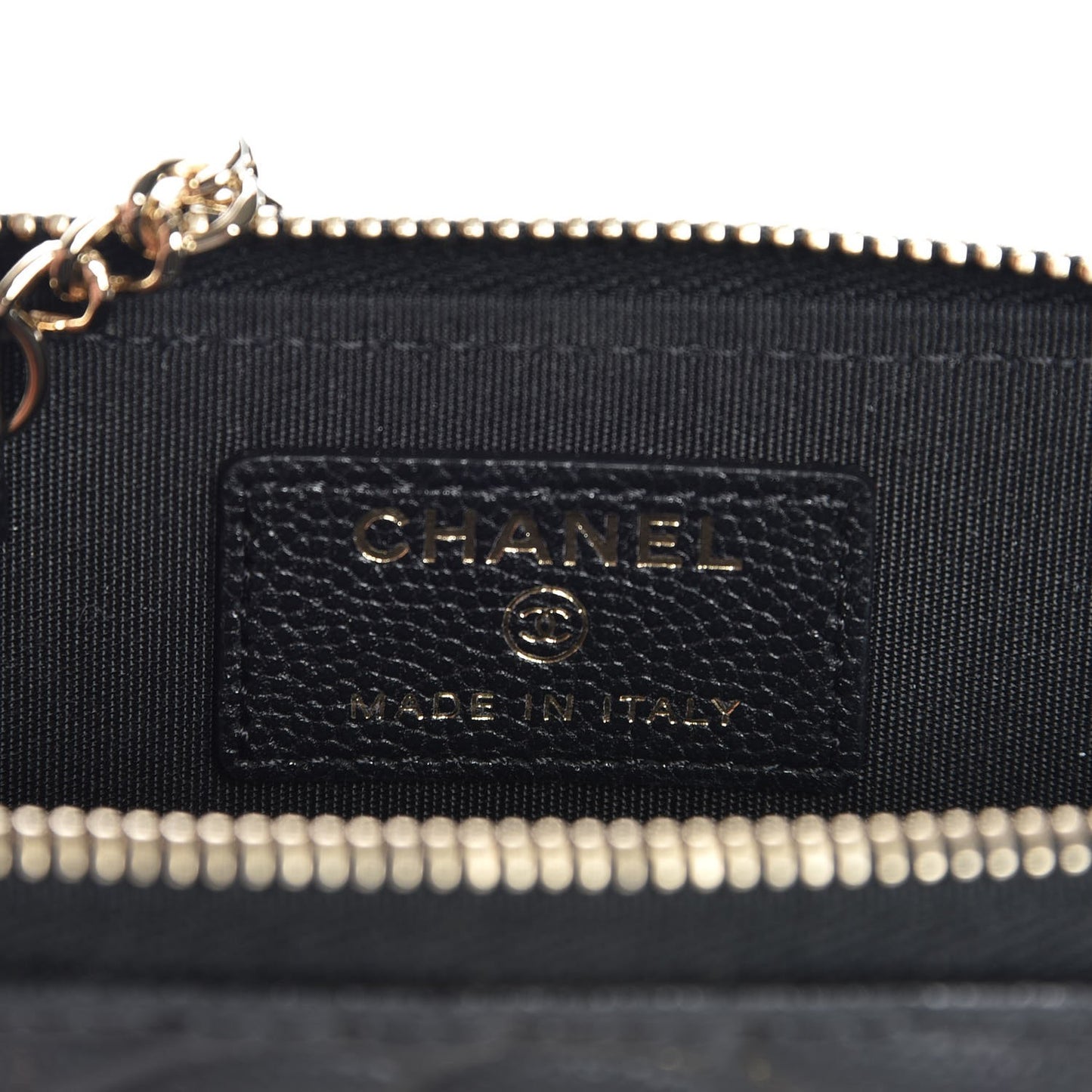 Caviar Camellia Embossed Key Holder Case Black