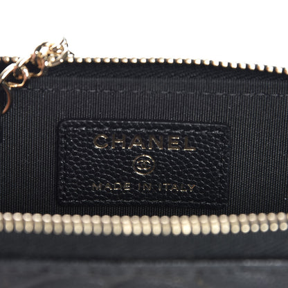 Chanel Caviar Camellia Embossed Key Holder Case Black 6 of 7