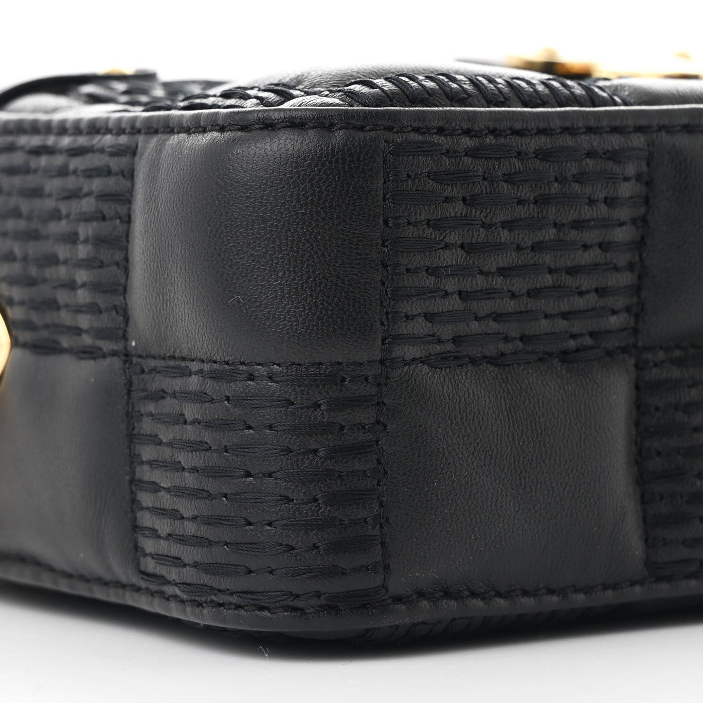 Lambskin Damier Quilt Troca PM Black