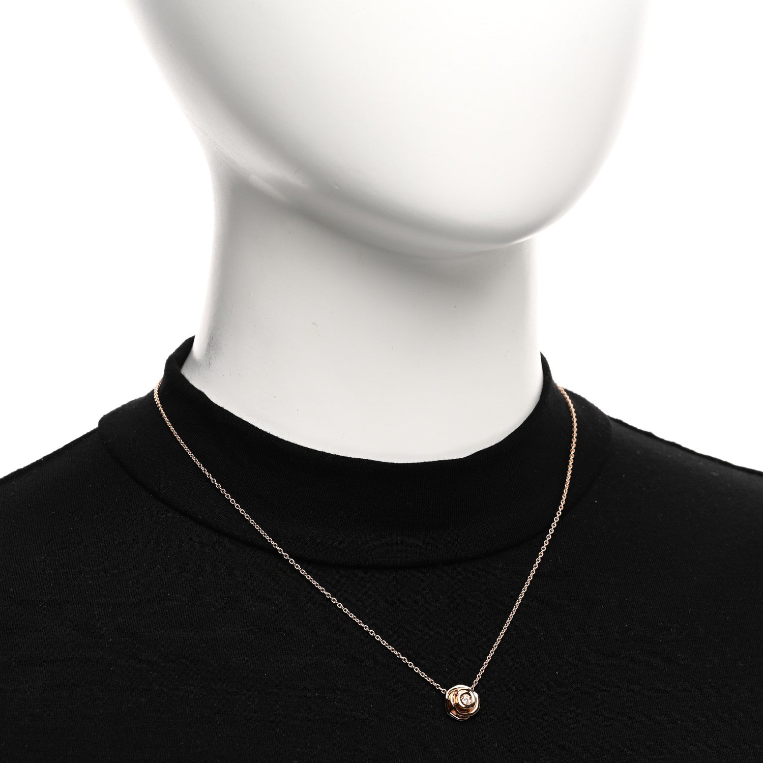 Christian Dior 18K Rose Gold Diamond Small Rose Couture Necklace 2 of 6