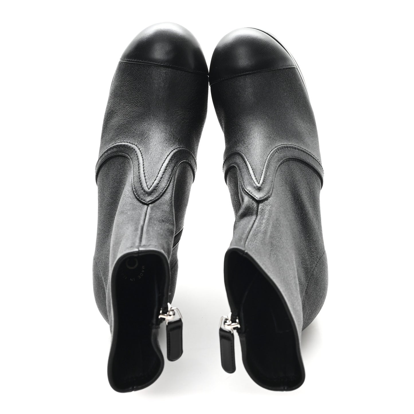 Lambskin Platform Short Boots 39 Black