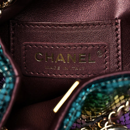 Chanel Faded Metallic Mesh Mini Bucket Bag Multicolor 6 of 10