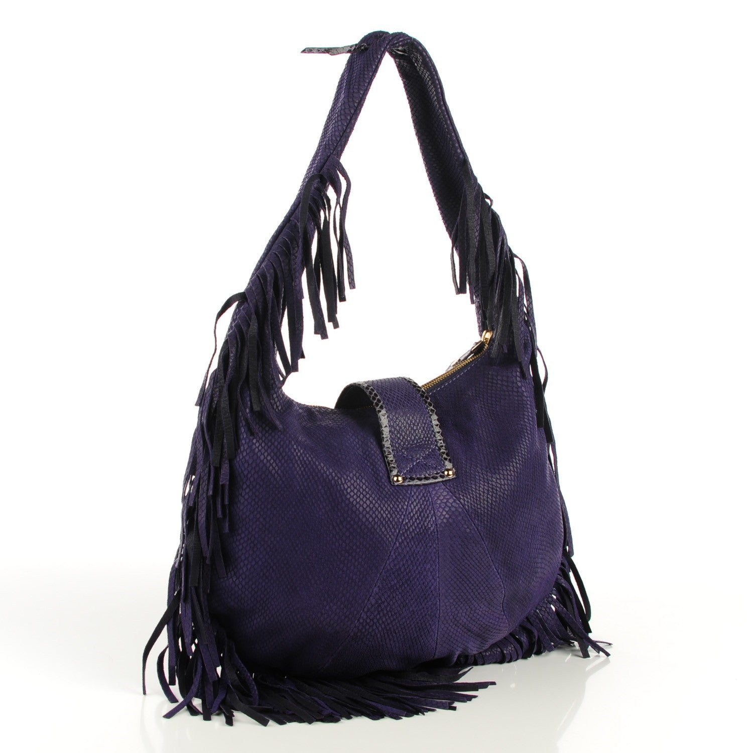 Jimmy Choo Elaphe Snakeskin Roxie Hobo Purple 3 of 8
