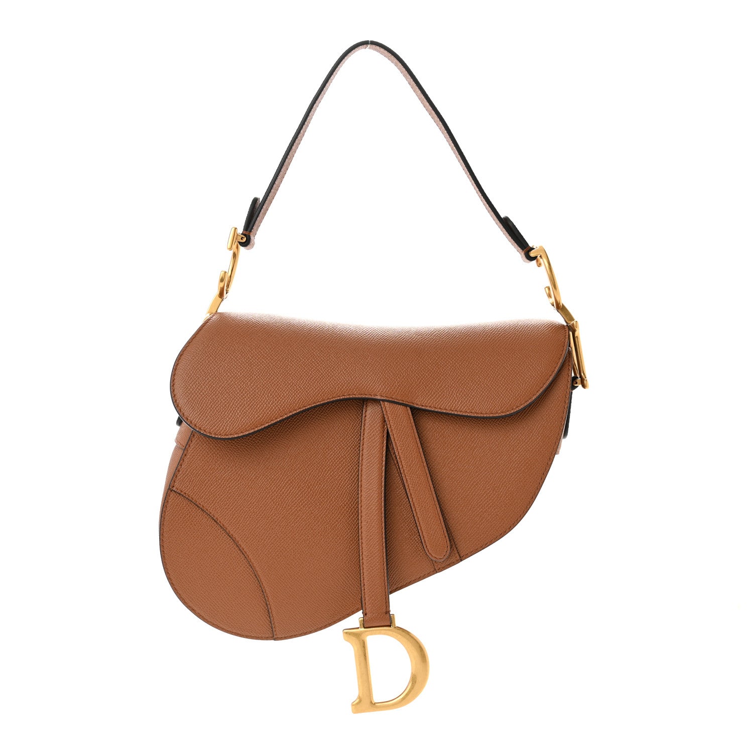 Christian Dior Grained Calfskin Saddle Bag Camello 1 of 11