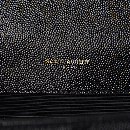 Saint Laurent Grain De Poudre Textured Mixed Matelasse Triquilt Medium Monogram Satchel Black 6 of 11