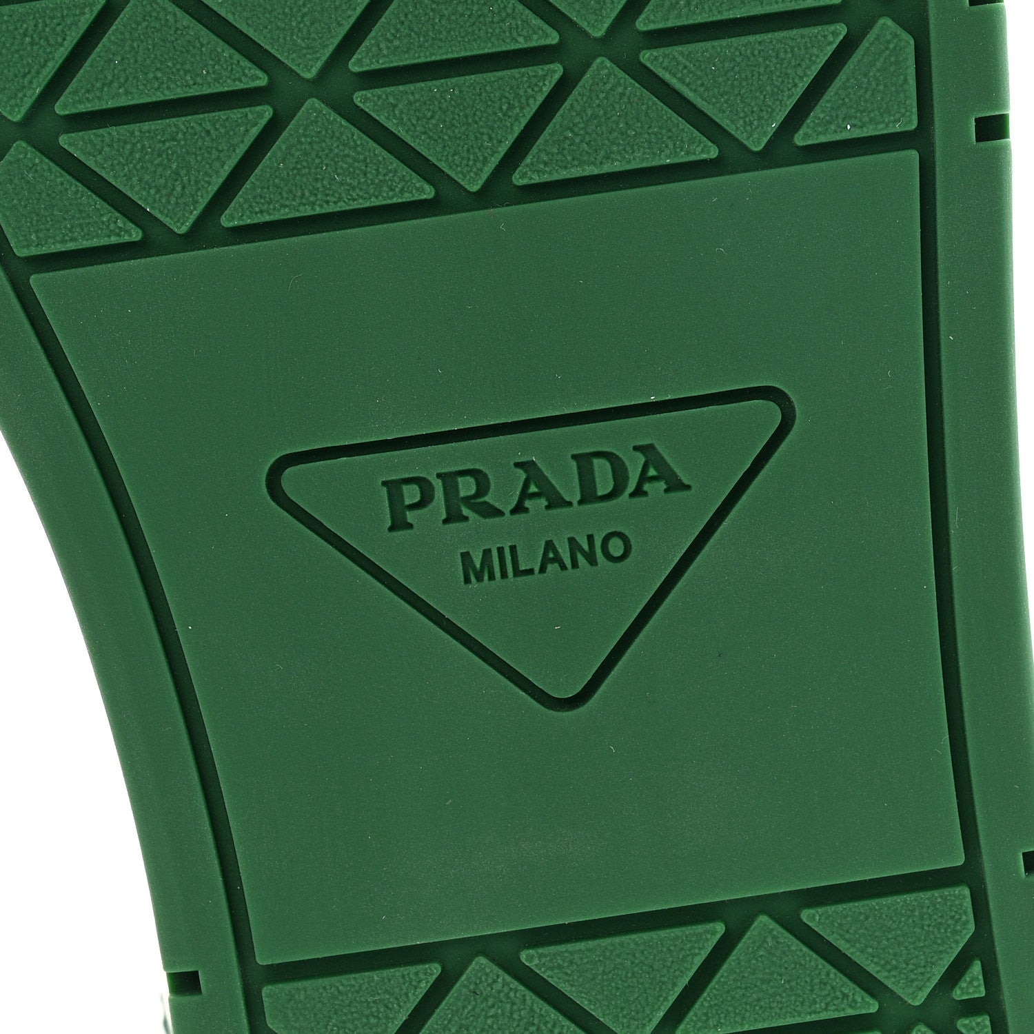 Prada Vitello Sport Spazzolato Rois Triangle Logo Womens Downtown Low Top 30mm Sneakers 38 White Green 8 of 11