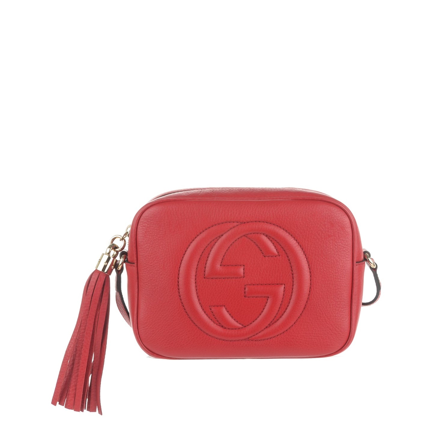 Pebbled Calfskin Small Soho Disco Bag Tabasco Red