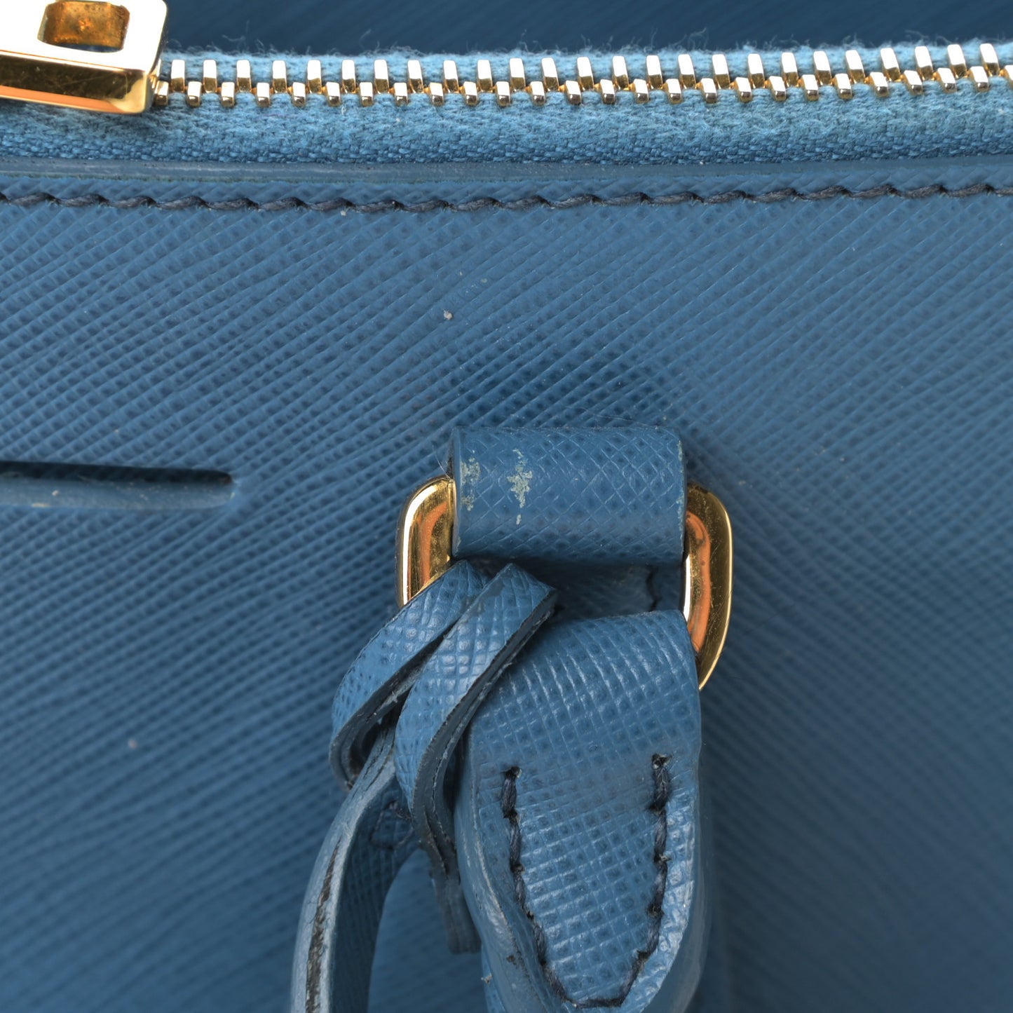 Saffiano Mini Galleria Double Zip Tote Cobalto