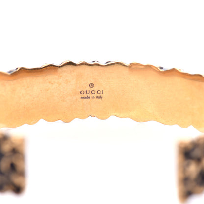 Gucci Metal Lion Mane Cuff Bracelet L Aged Gold 4 of 6