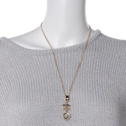 Chanel Moonstone Enamel CC Necklace Gold 2 of 6