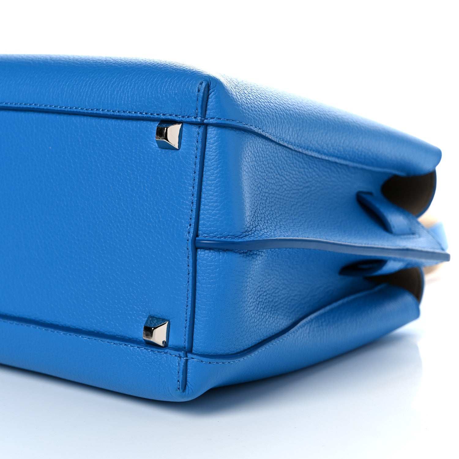 MCM Grained Calfskin Medium Milla Tote Tile Blue 7 of 8