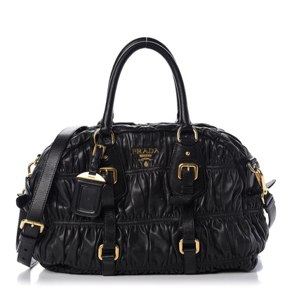 Prada Nappa Gaufre Dome Satchel Black 1 of 10